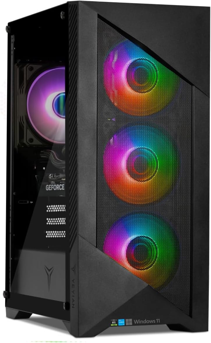 YEYIAN Gaming PC Edge – RTX 5060 8 Go GDDR7, 32 Go DDR5